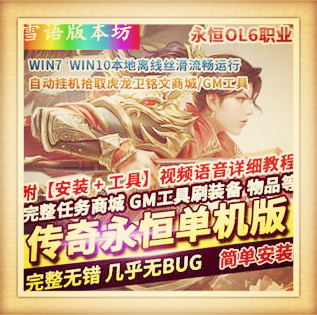 11月新传奇单机版永恒3D自动挂机拾取龙魔卫6职一键端商城GM工具