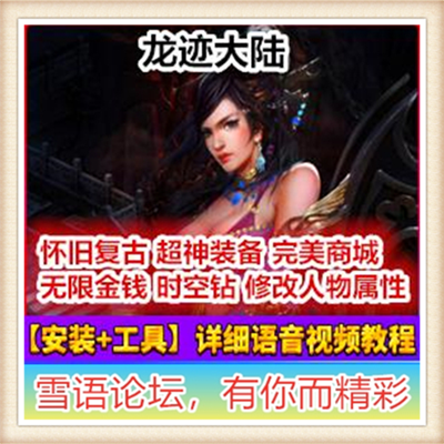 龙迹大陆单机版网络游戏简单一键端GM刷元宝金钱人物等级...